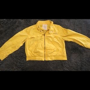 Yellow Cropped Windbreaker